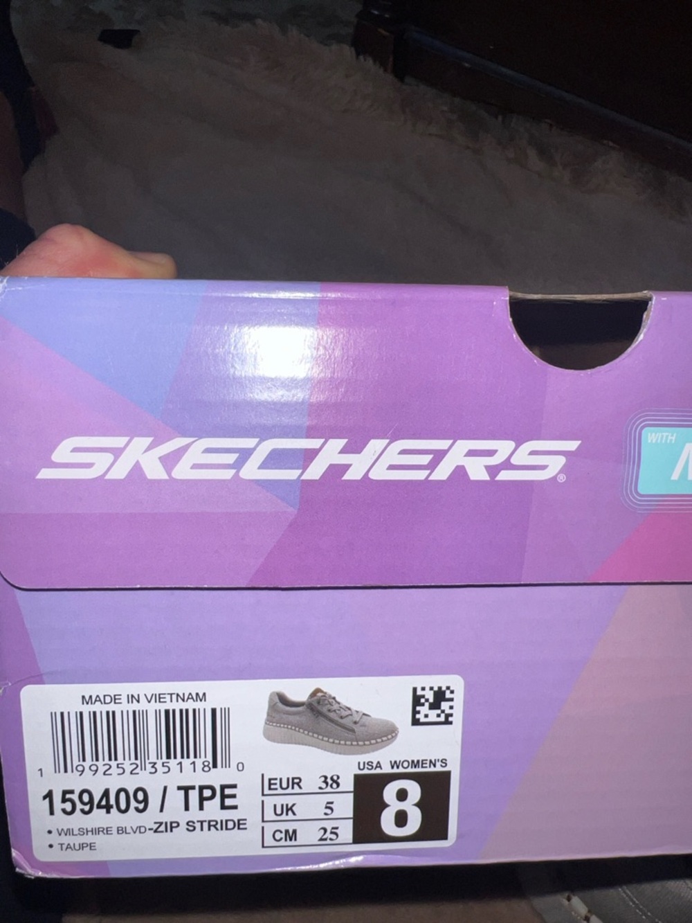 Skechers Wilshire Blvd Zip Stride Sneaker in Taupe - Picture 6 of 6